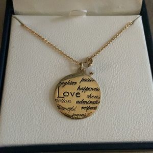 Argento Vivo Love Disc Pendant Necklace
